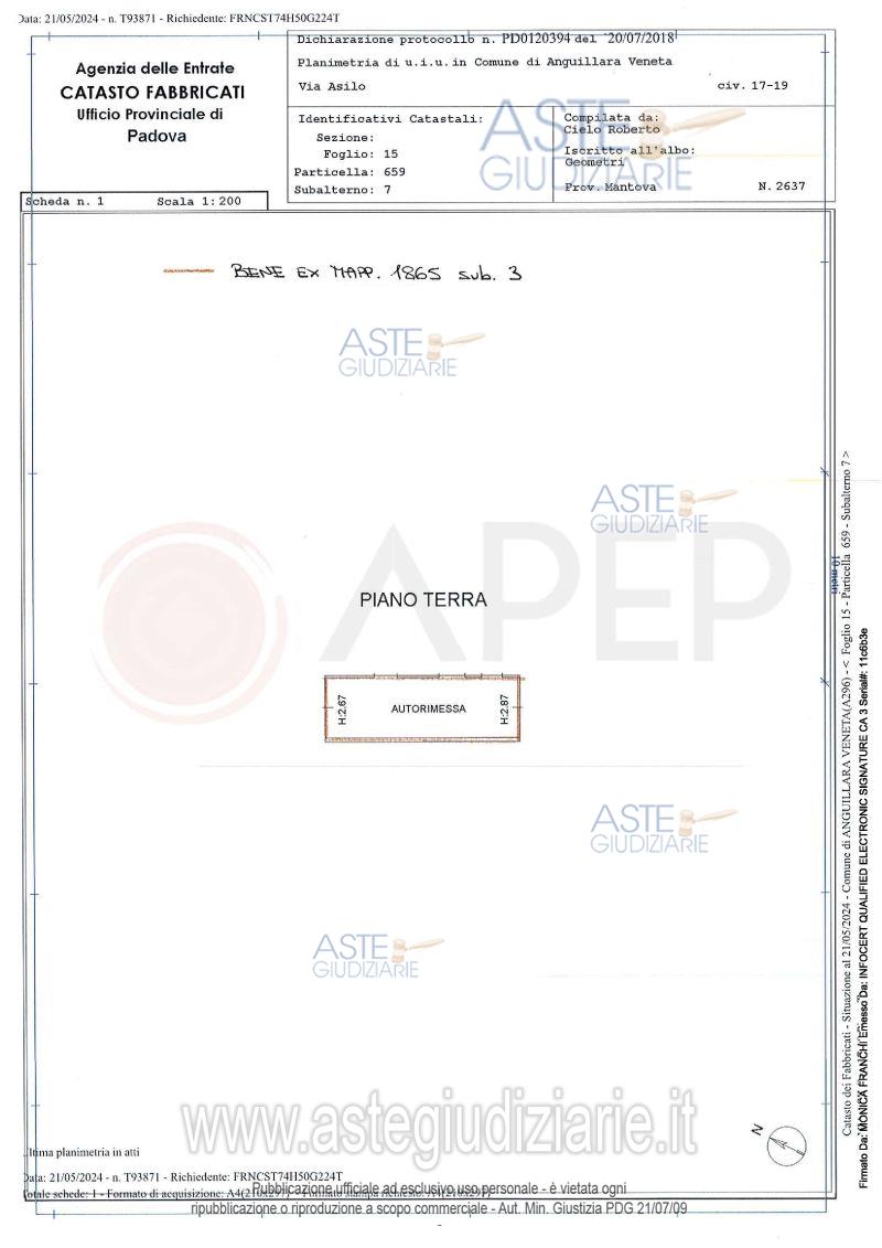 Planimetria del bene