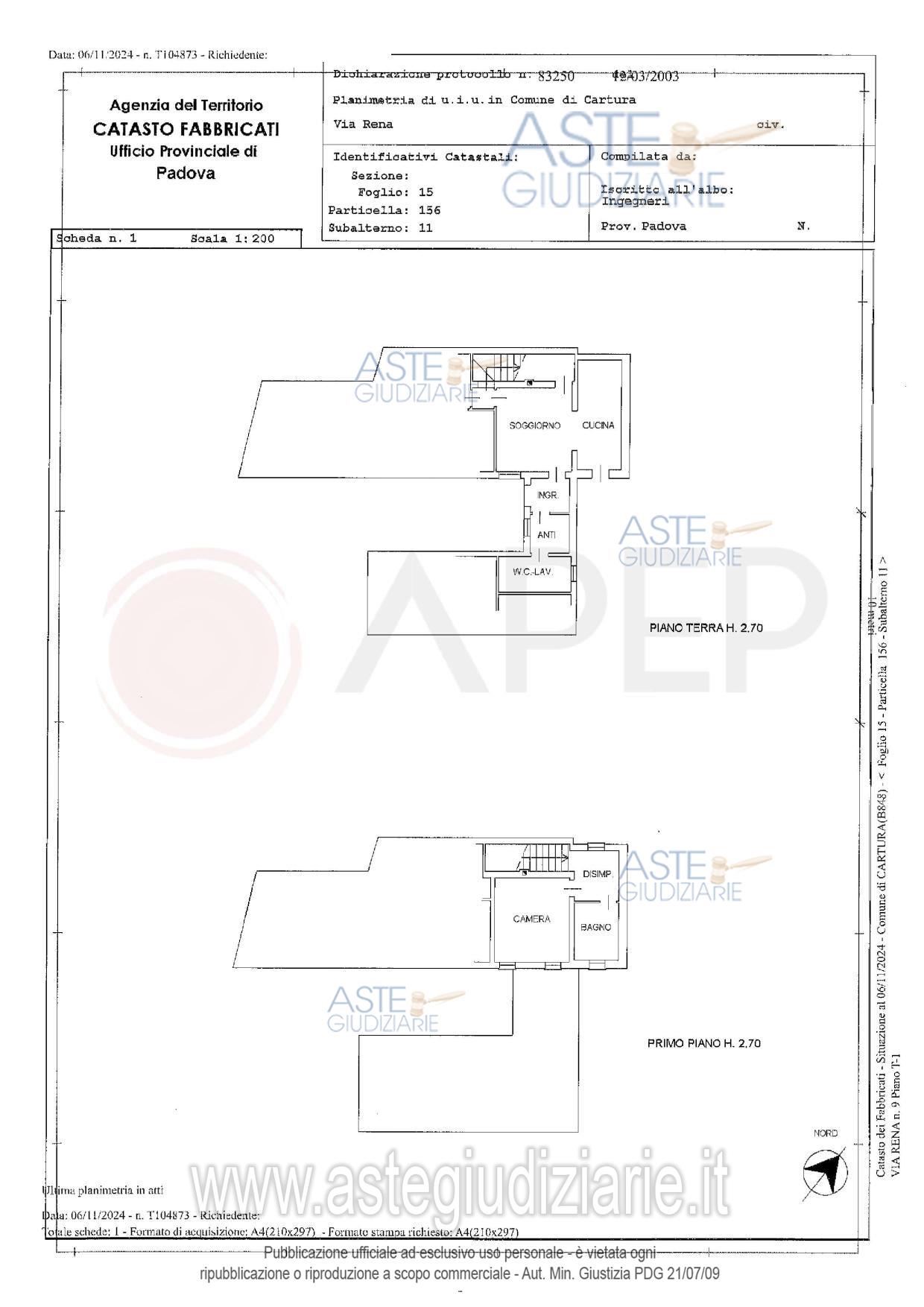 Planimetria del bene