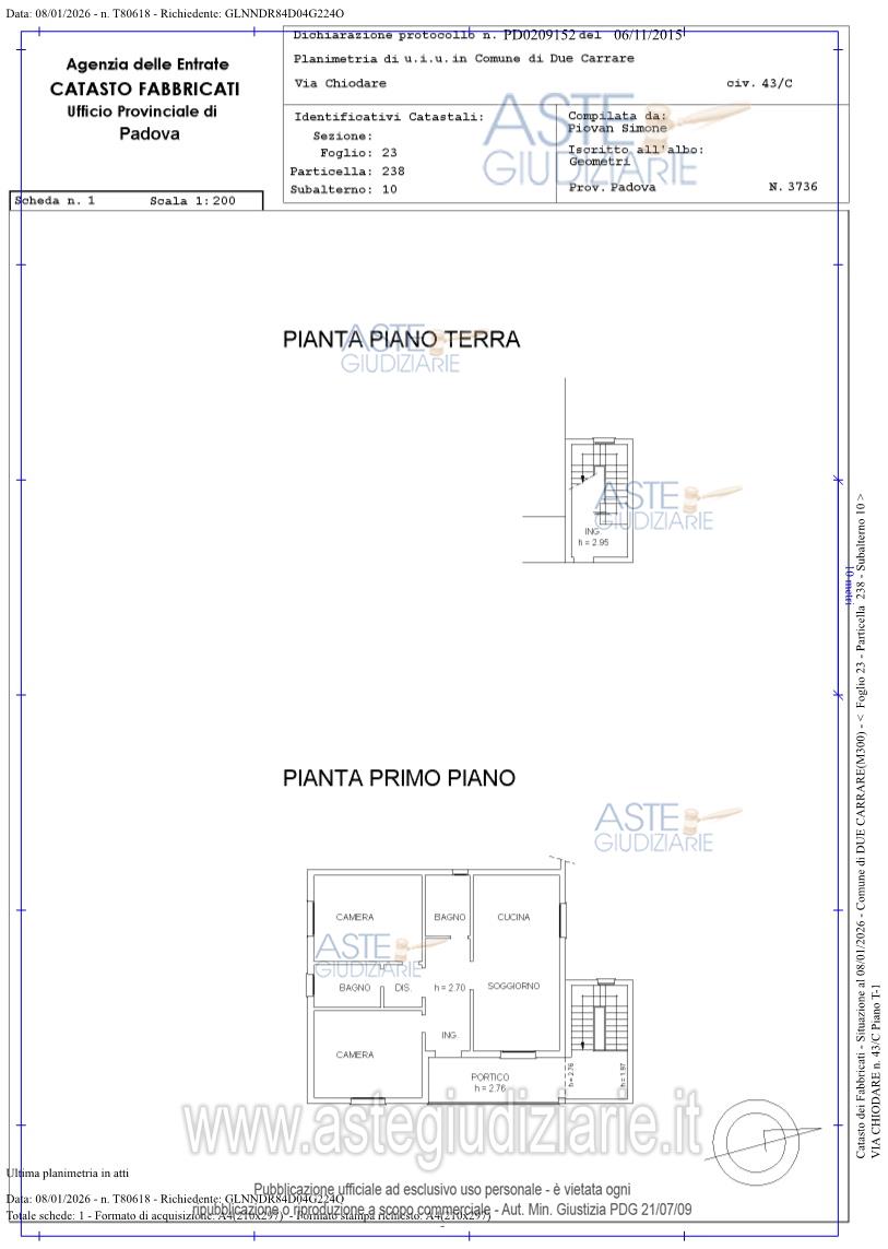 Planimetria del bene