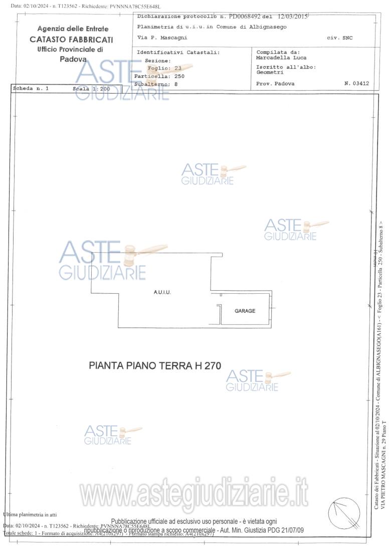 Planimetria del bene