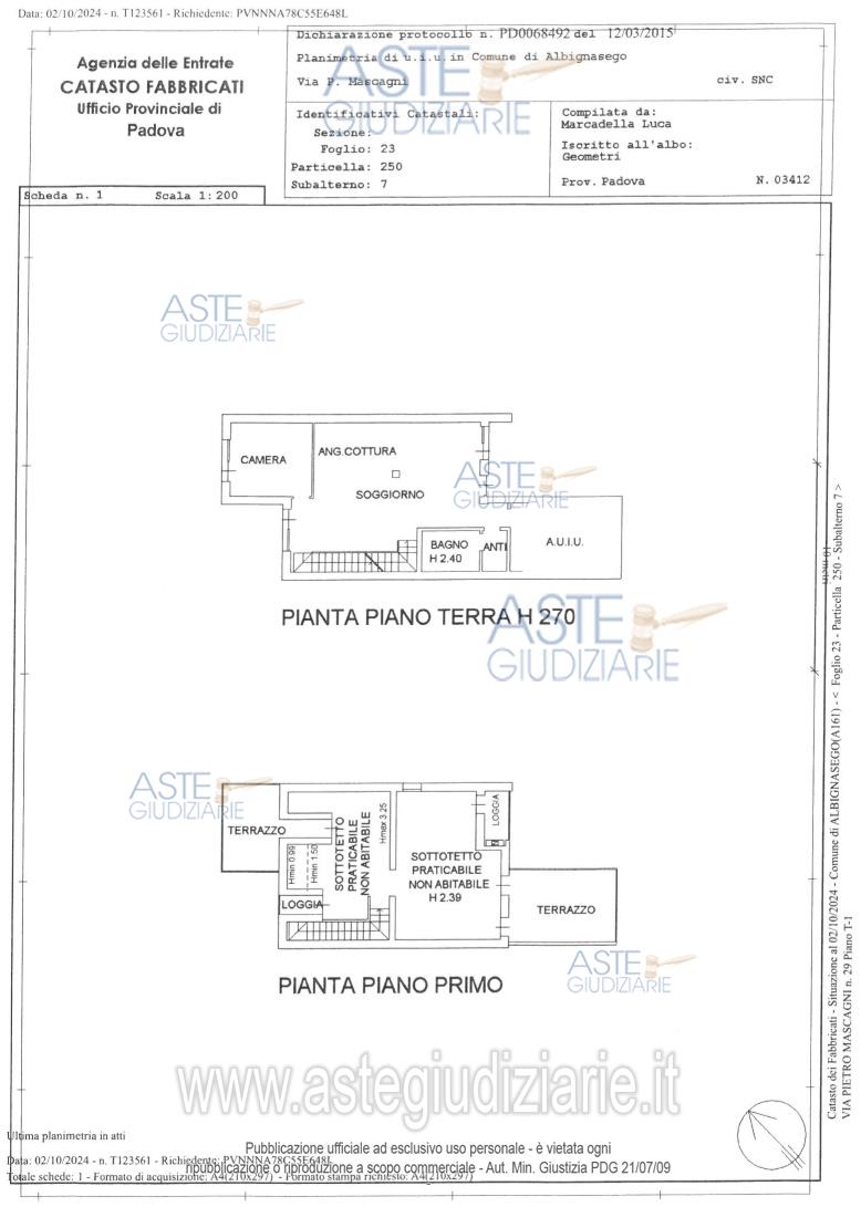 Planimetria del bene