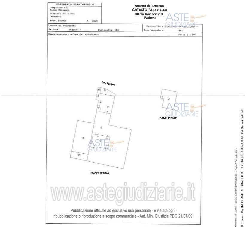 Planimetria del bene
