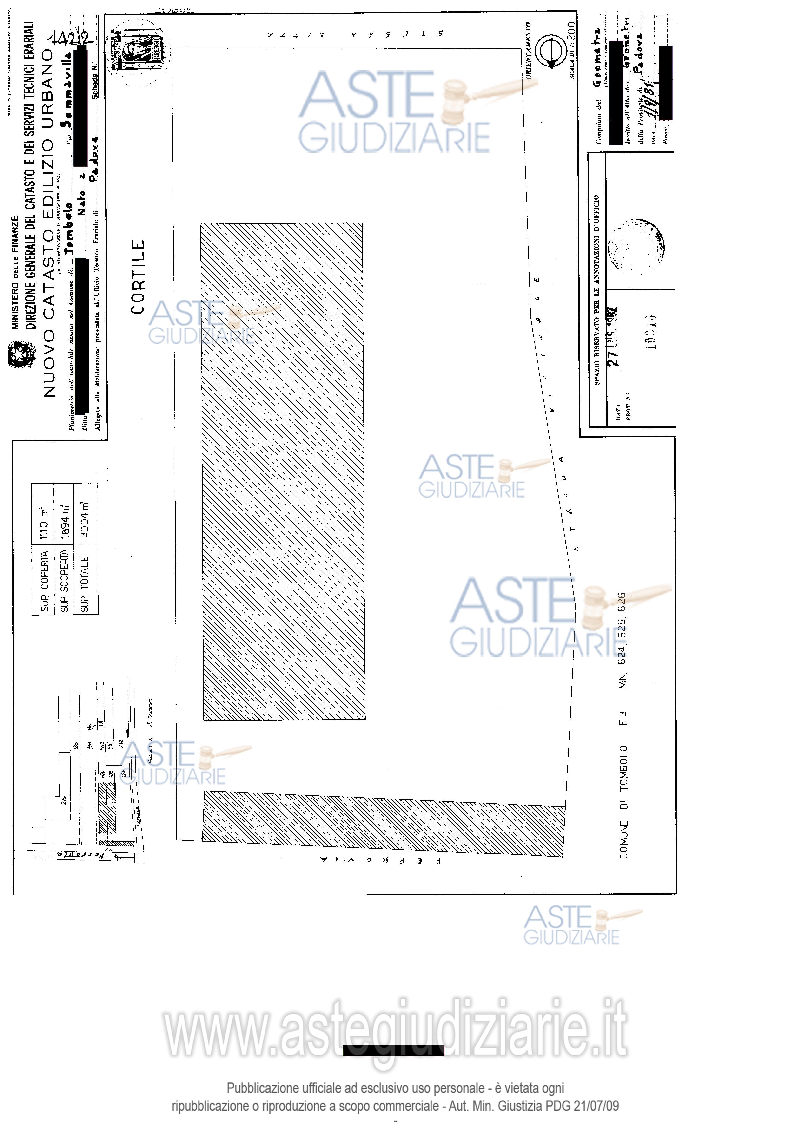 Planimetria del bene