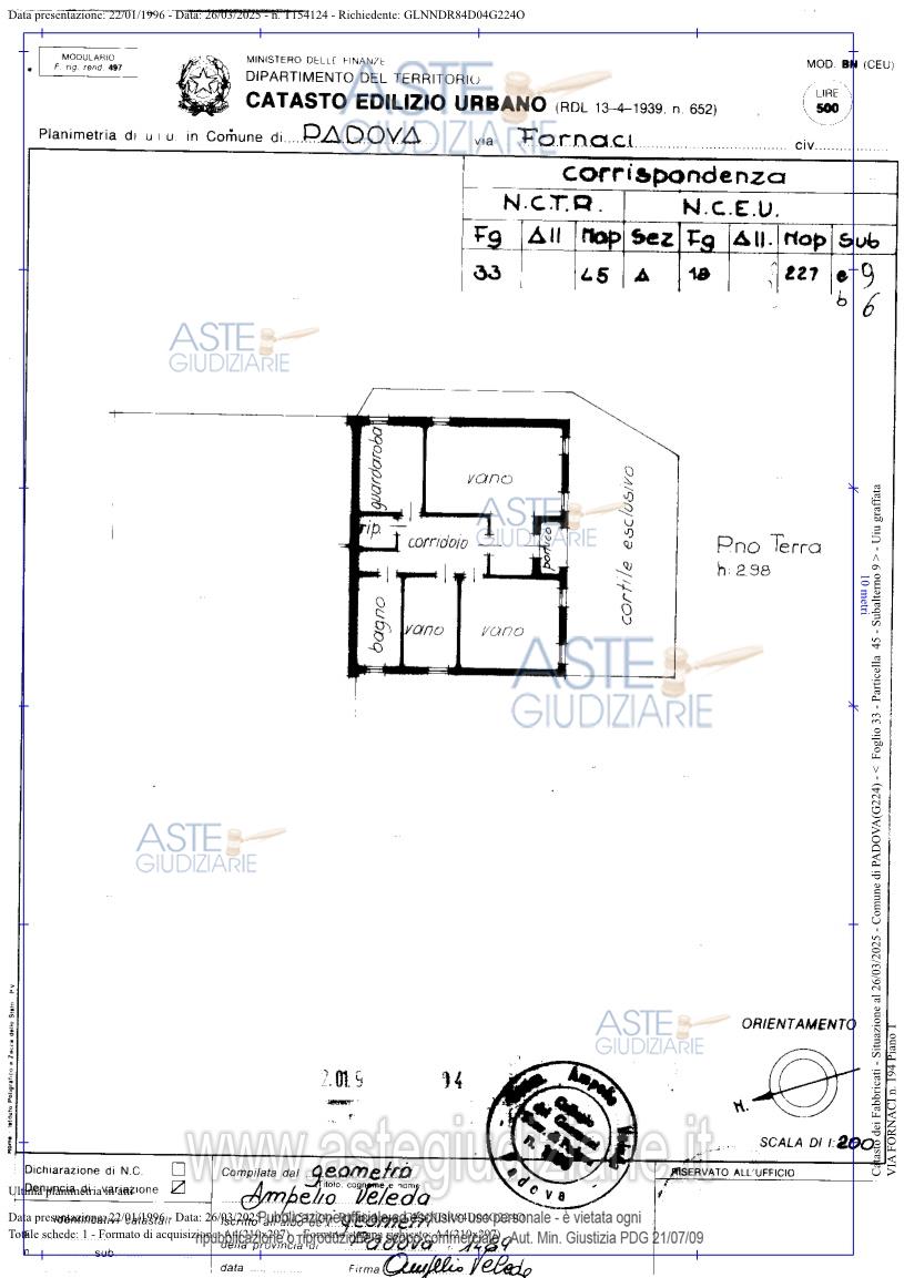 Planimetria del bene