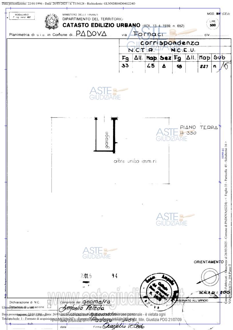 Planimetria del bene