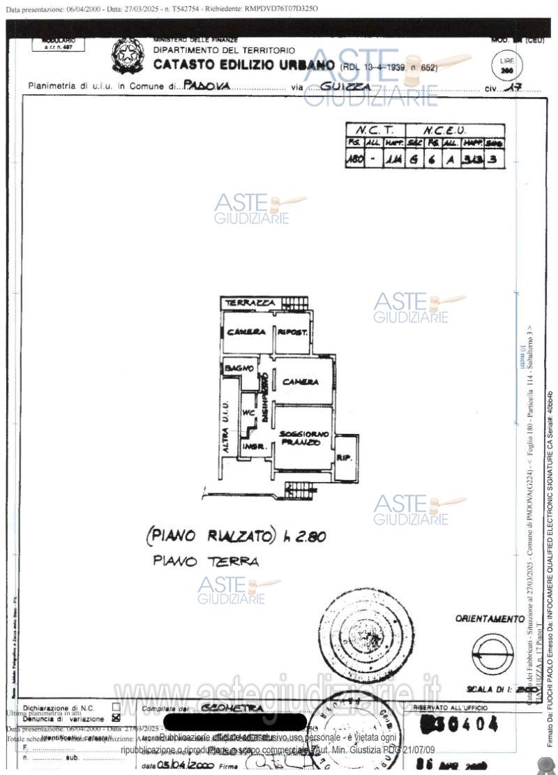 Planimetria del bene