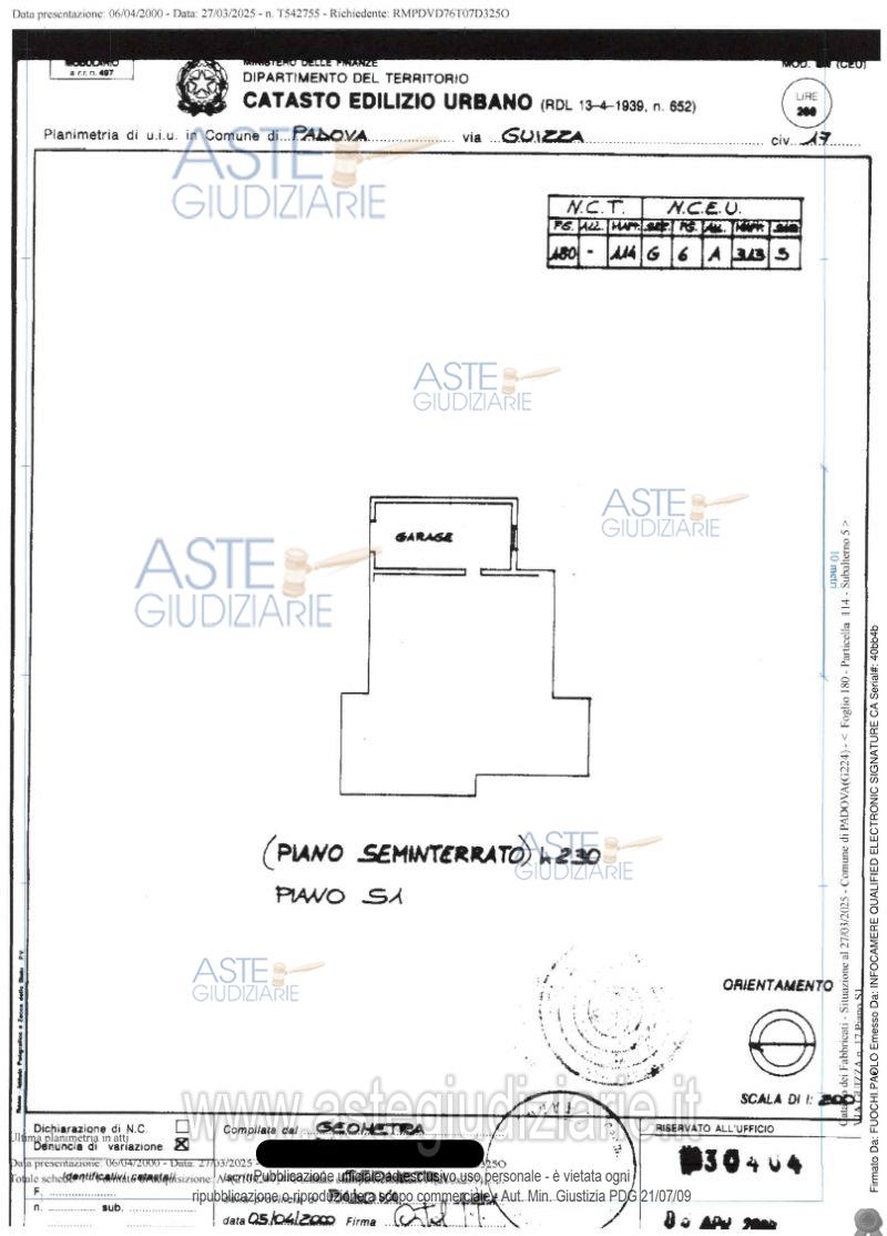 Planimetria del bene