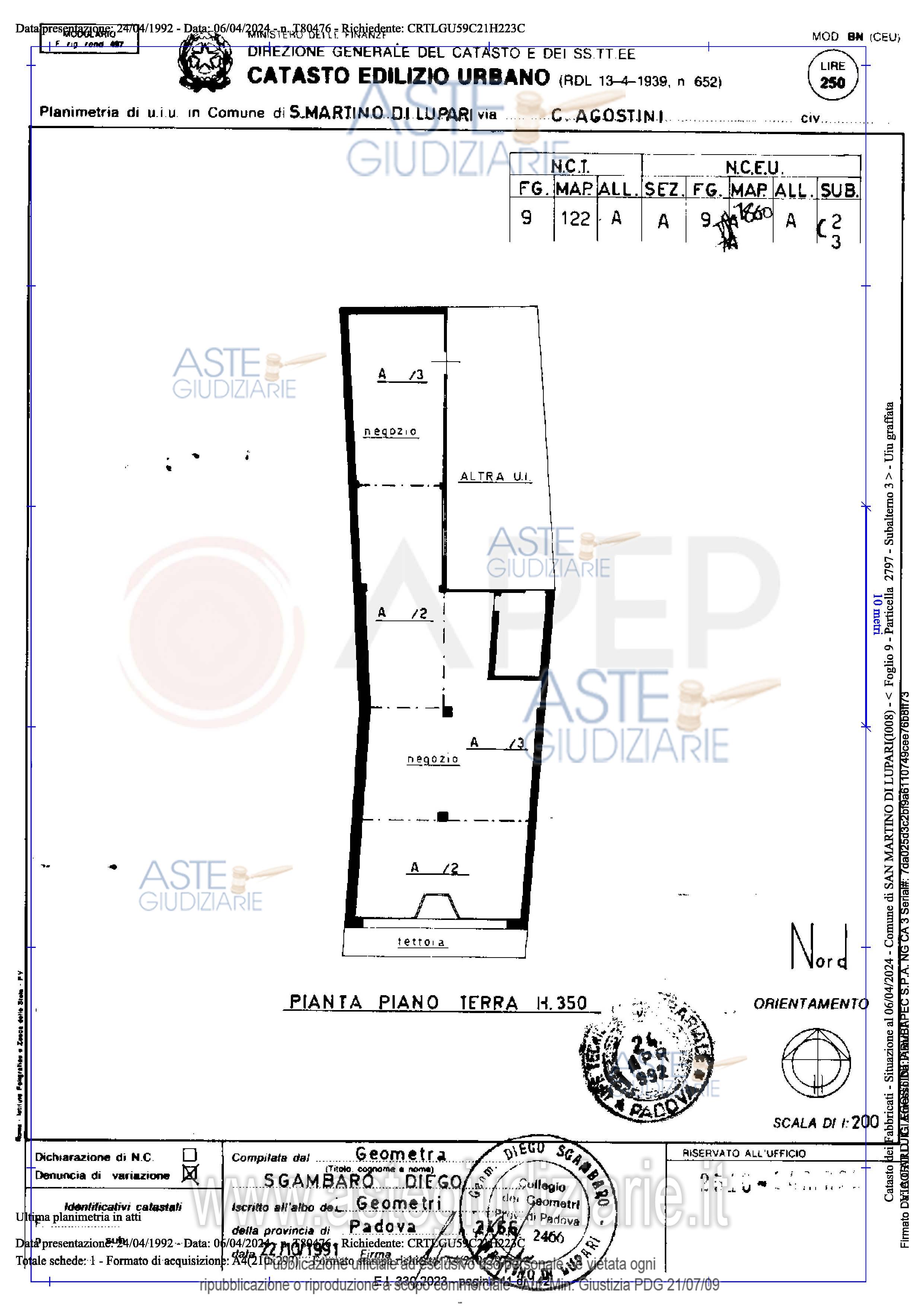 Planimetria del bene