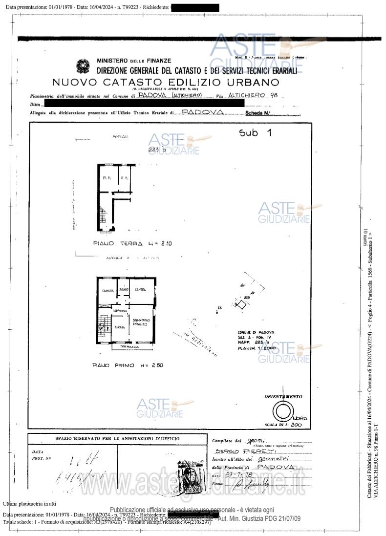 Planimetria del bene