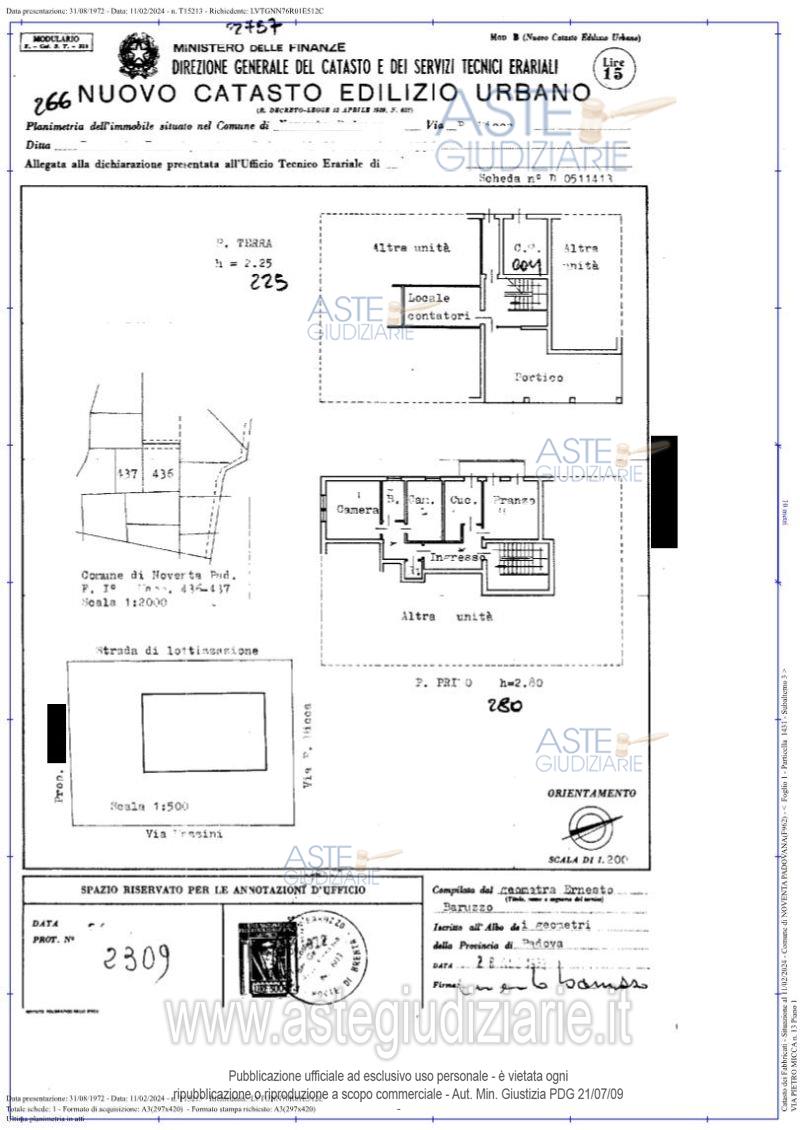 Planimetria del bene