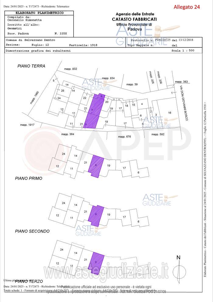 Planimetria del bene