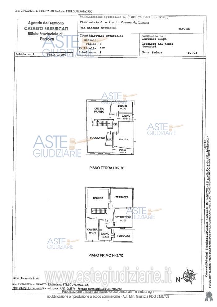 Planimetria del bene