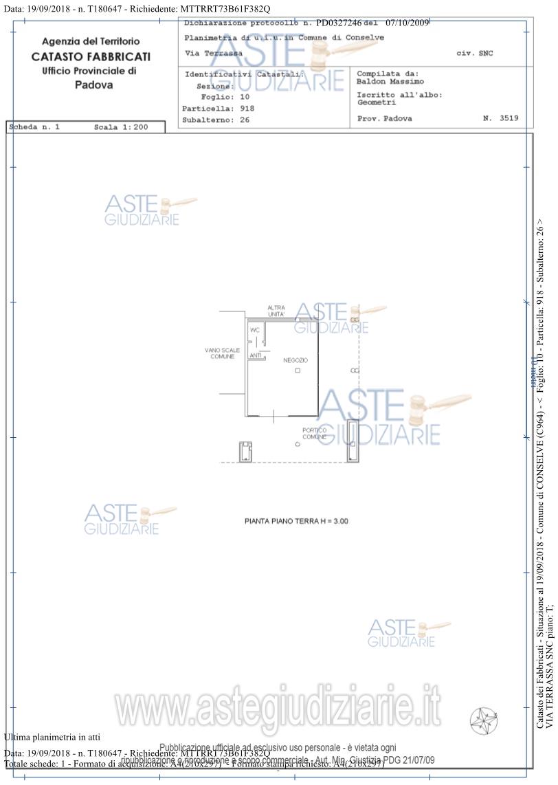 Planimetria del bene