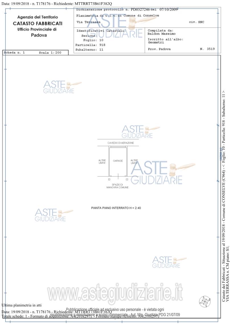 Planimetria del bene