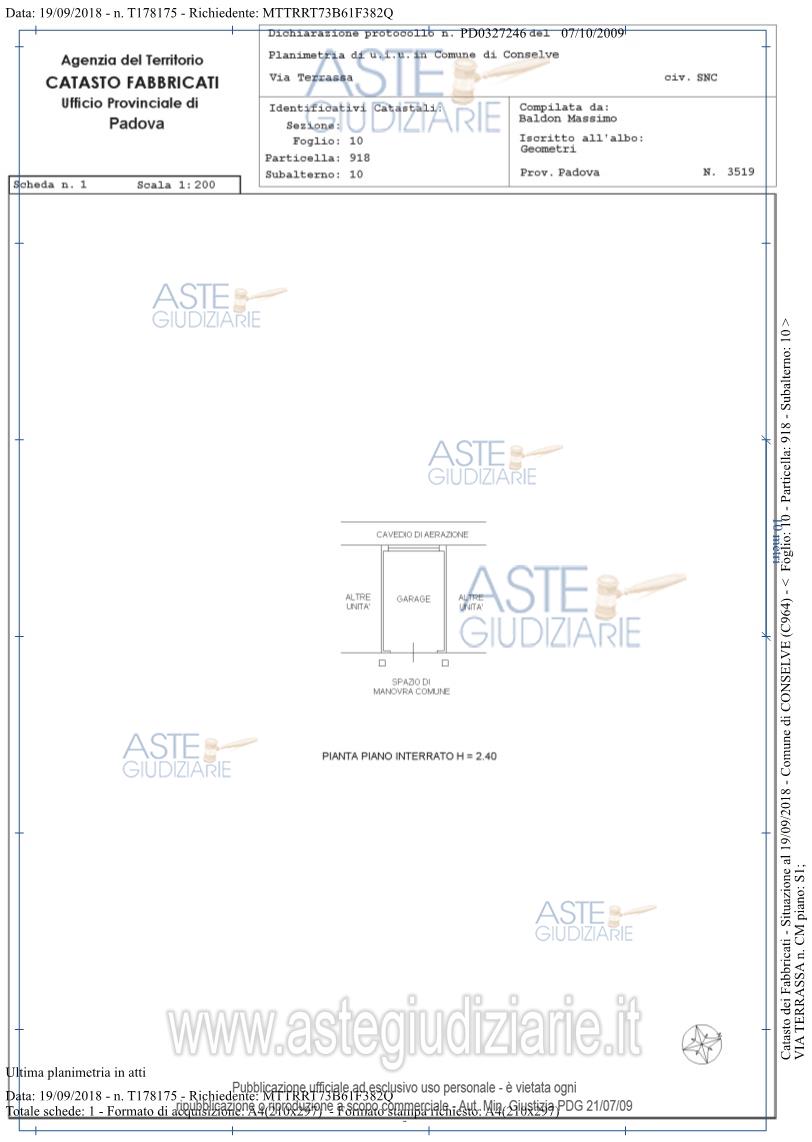 Planimetria del bene