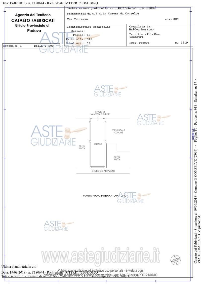 Planimetria del bene