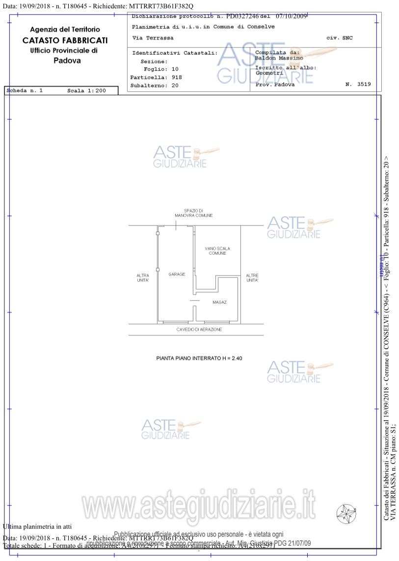 Planimetria del bene