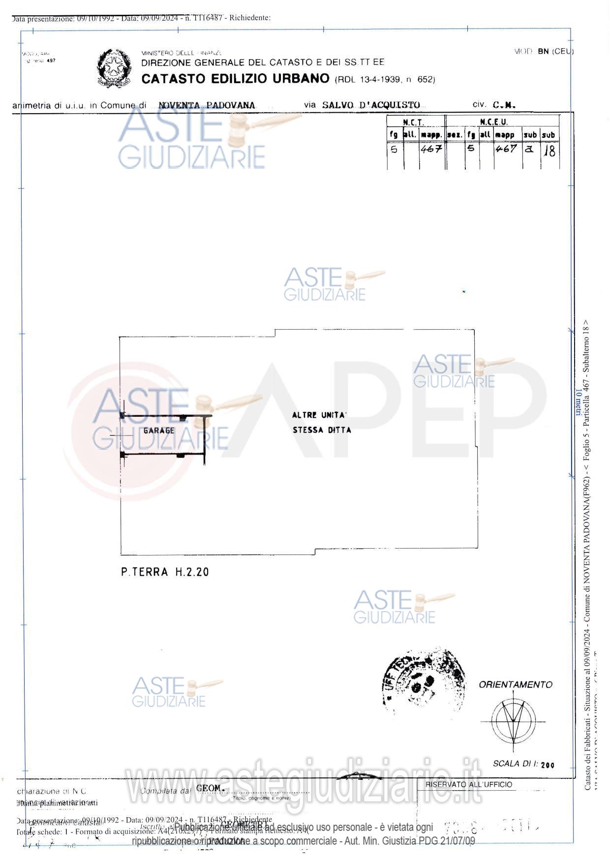 Planimetria del bene