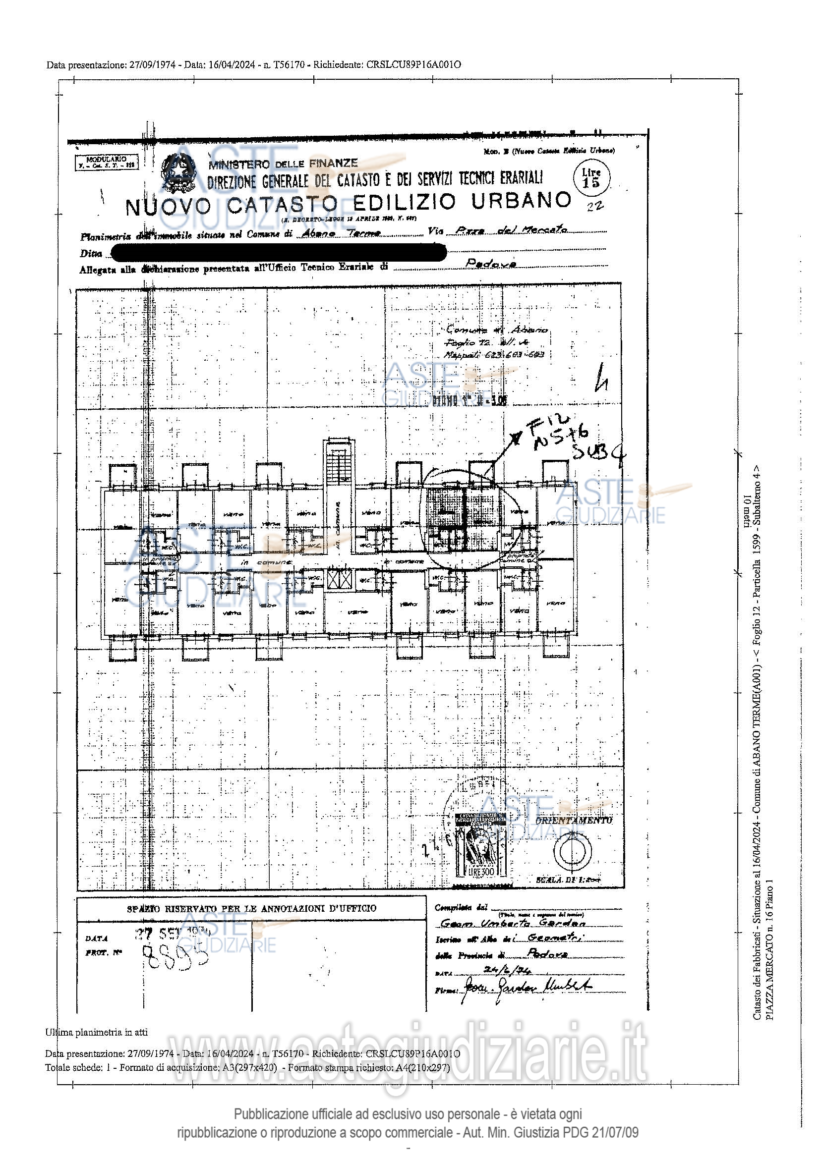 Planimetria del bene