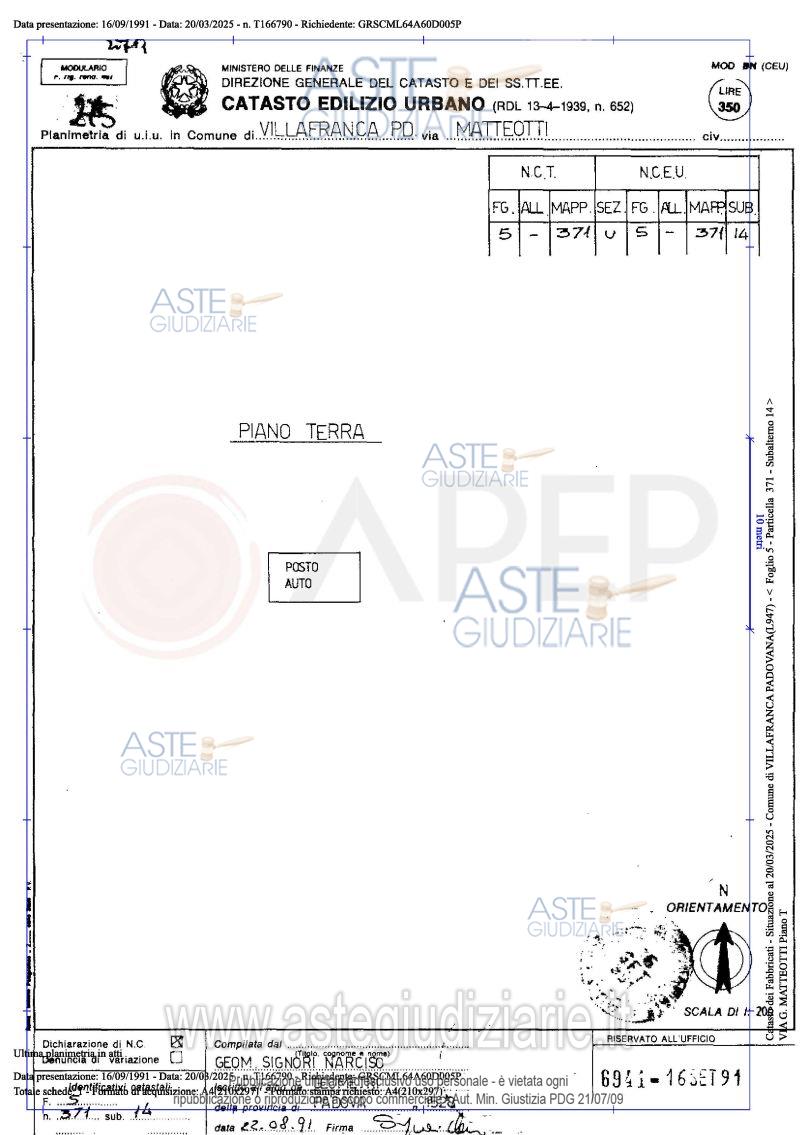 Planimetria del bene