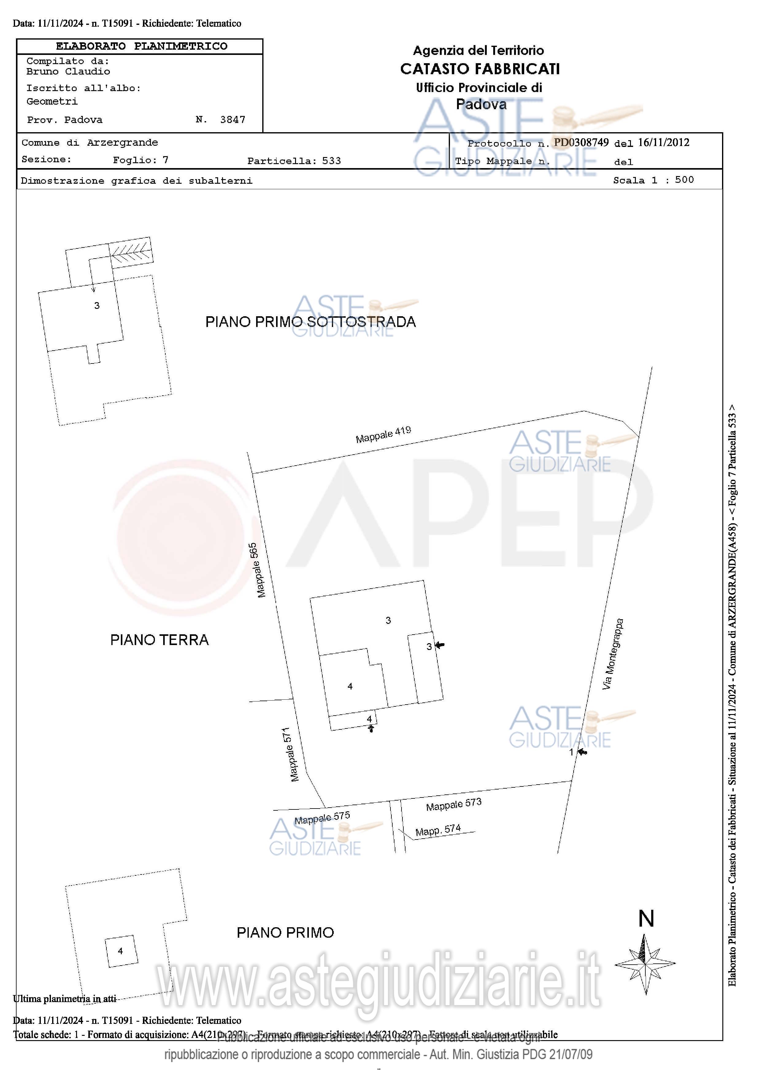 Planimetria del bene