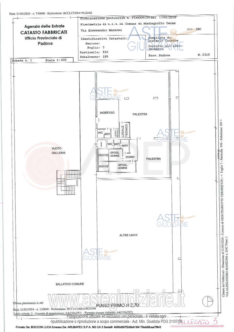 Planimetria del bene