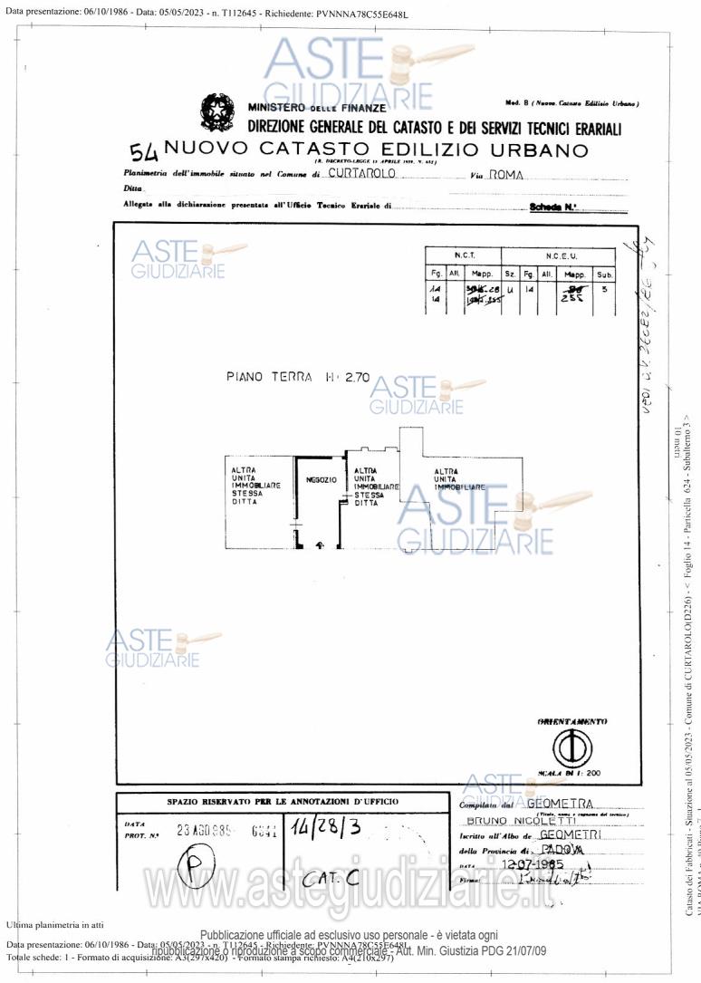 Planimetria del bene