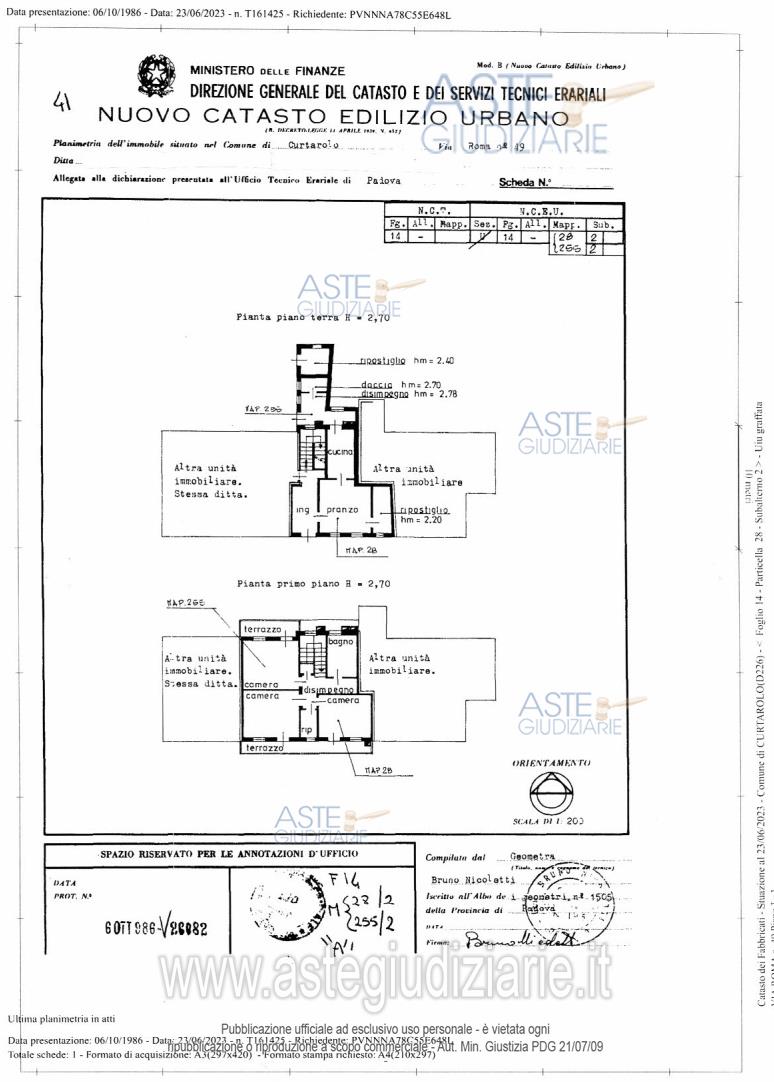 Planimetria del bene