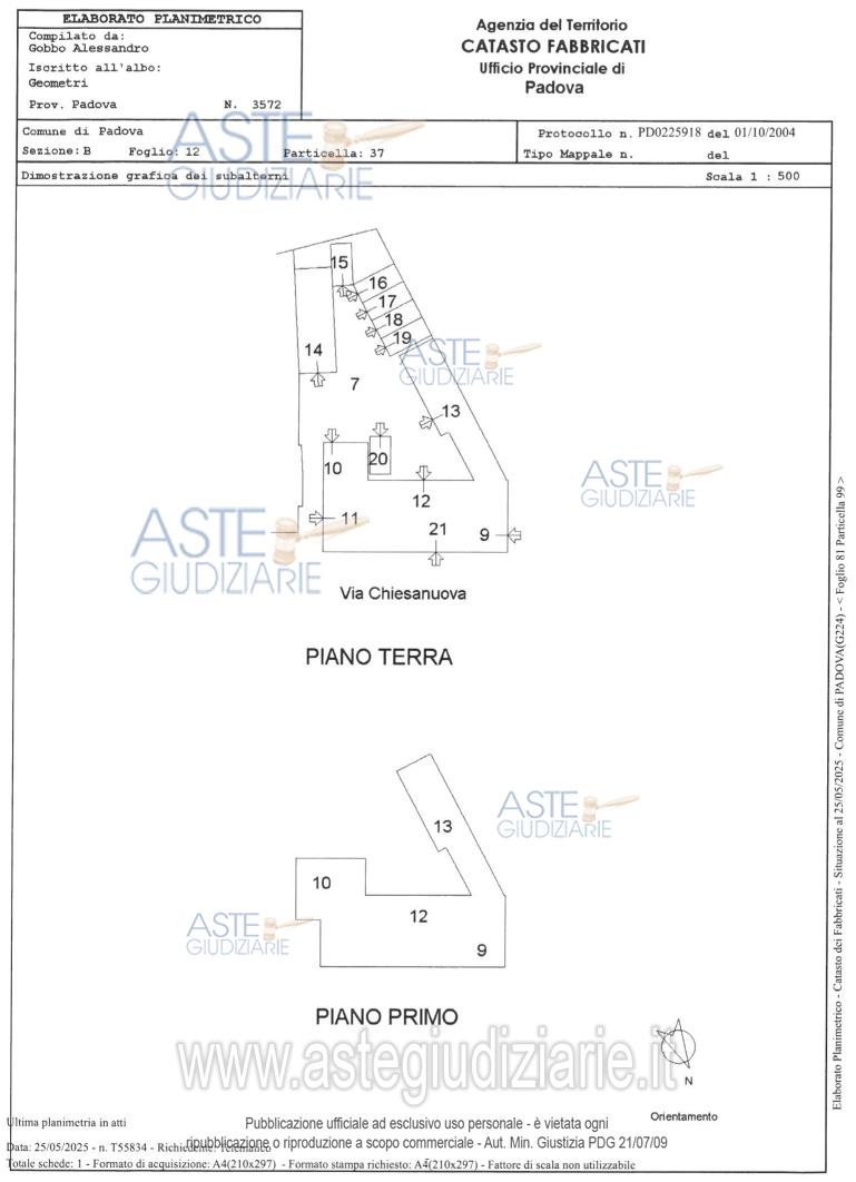 Planimetria del bene