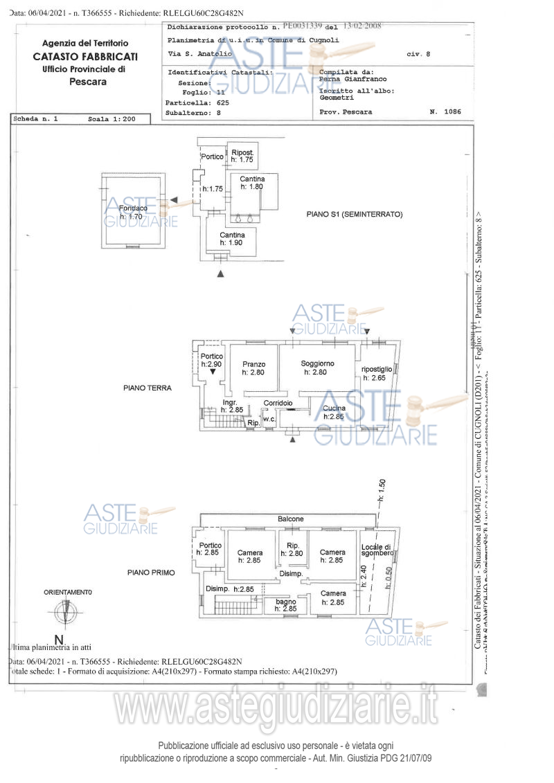 Planimetria del bene