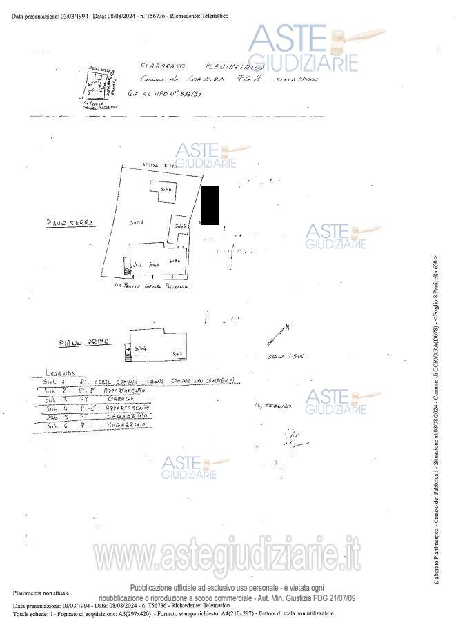 Planimetria del bene