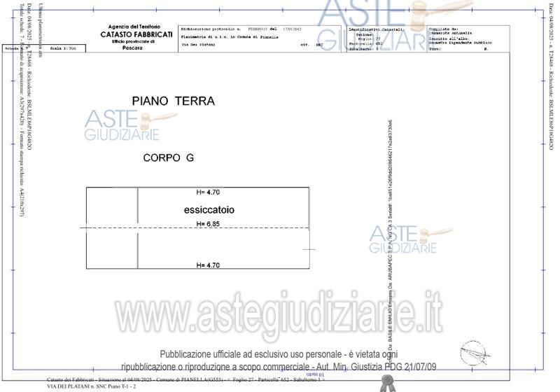 Planimetria del bene