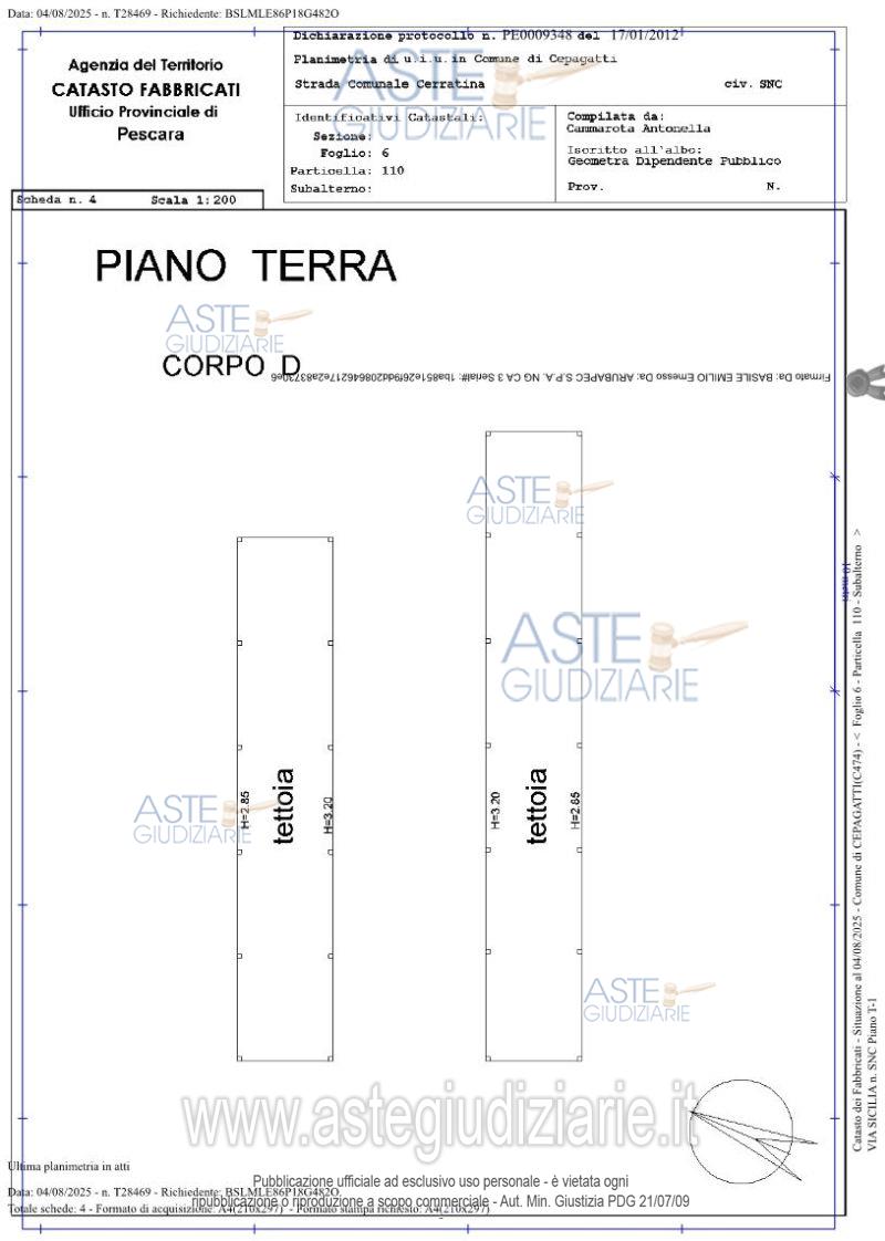 Planimetria del bene