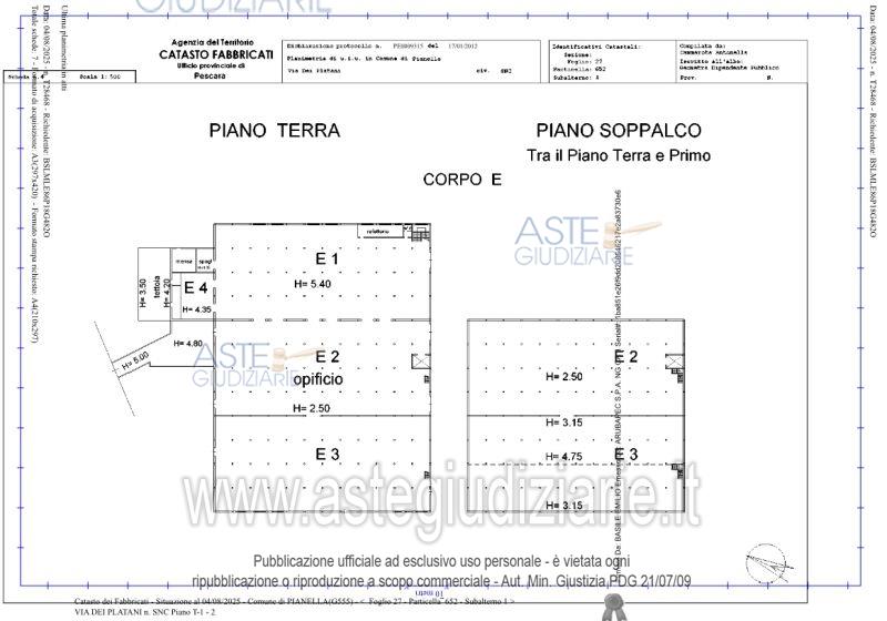 Planimetria del bene