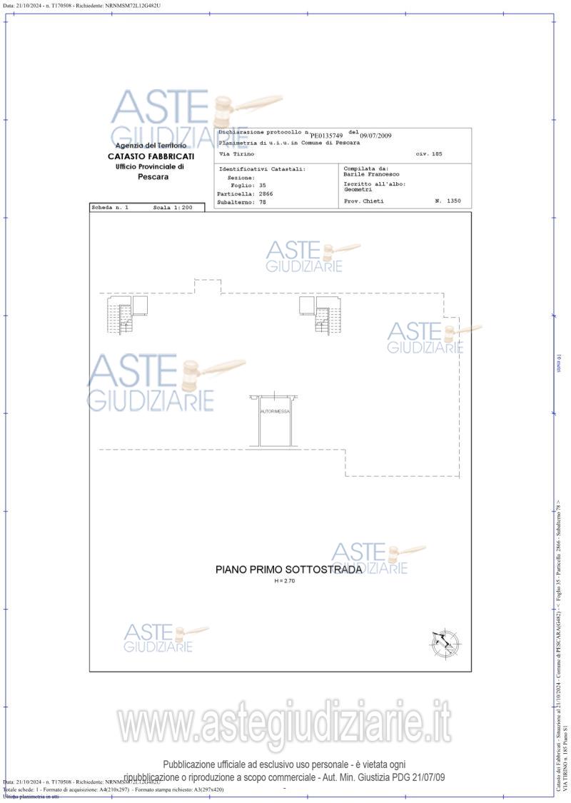 Planimetria del bene