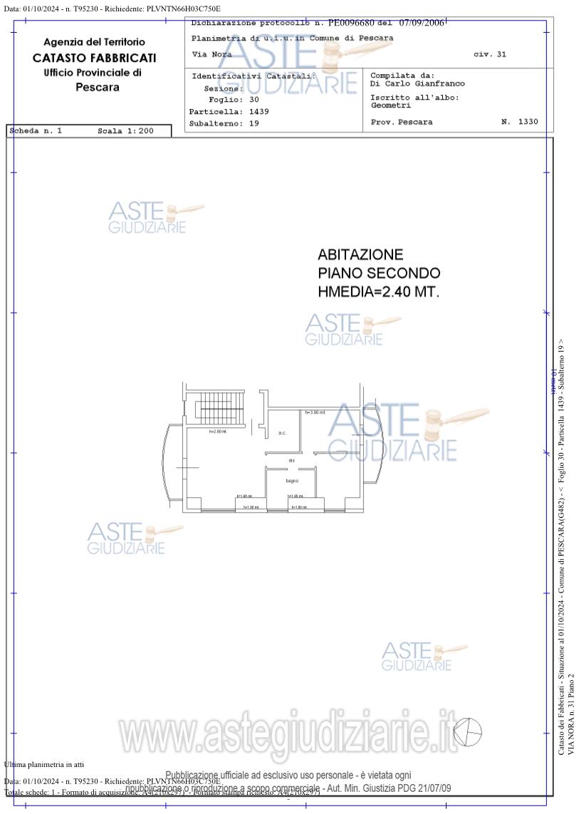 Planimetria del bene