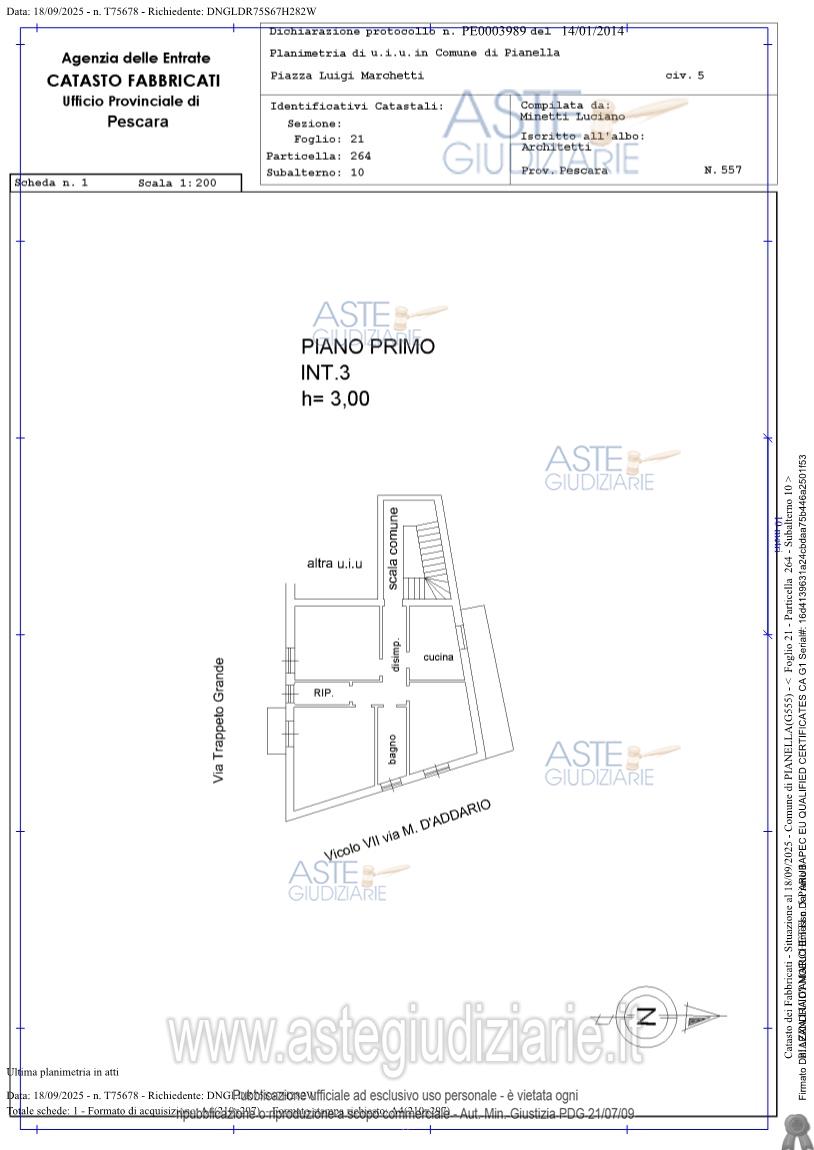 Planimetria del bene