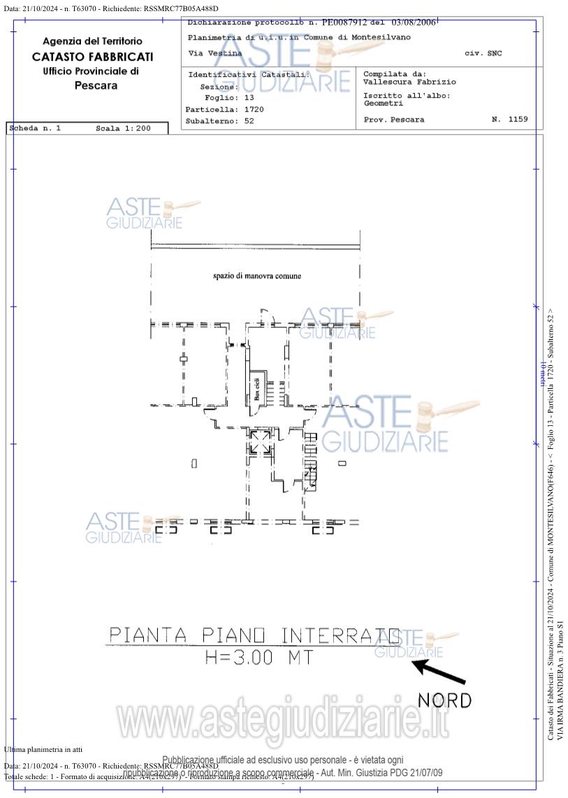 Planimetria del bene