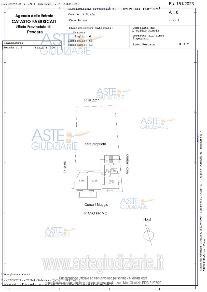 Planimetria del bene