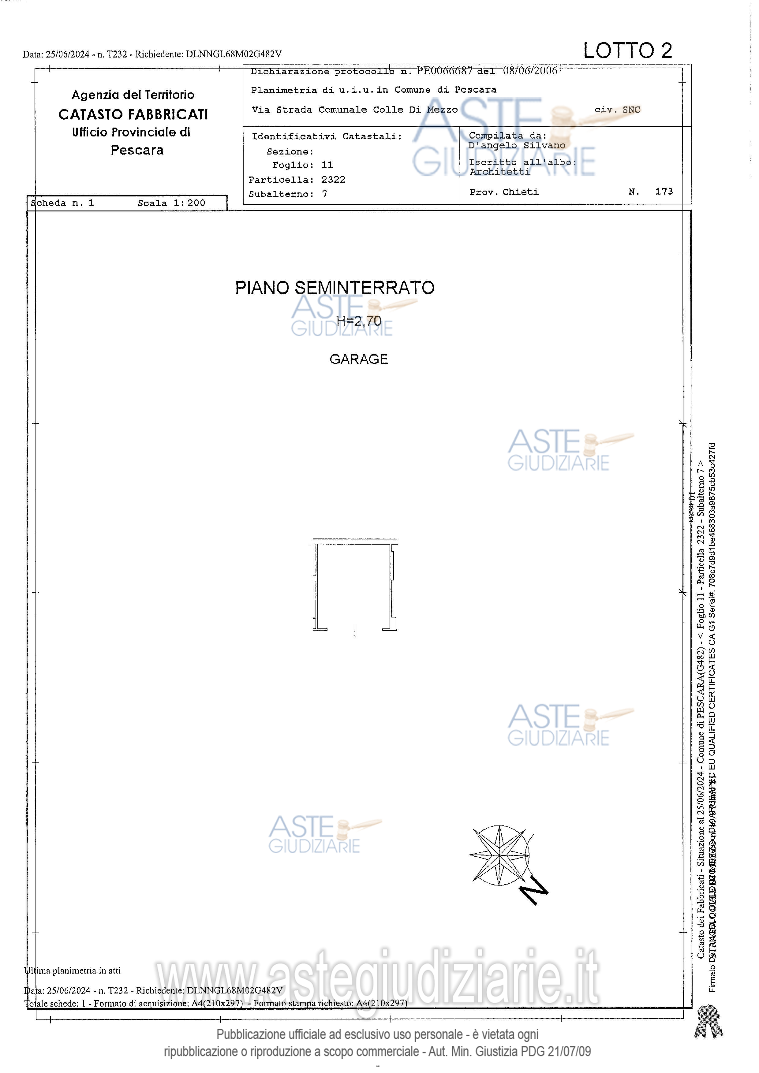 Planimetria del bene