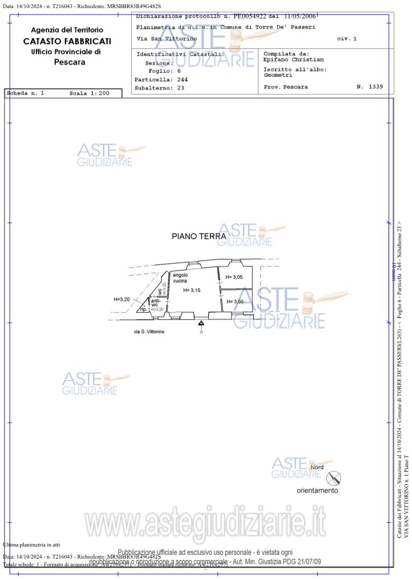 Planimetria del bene