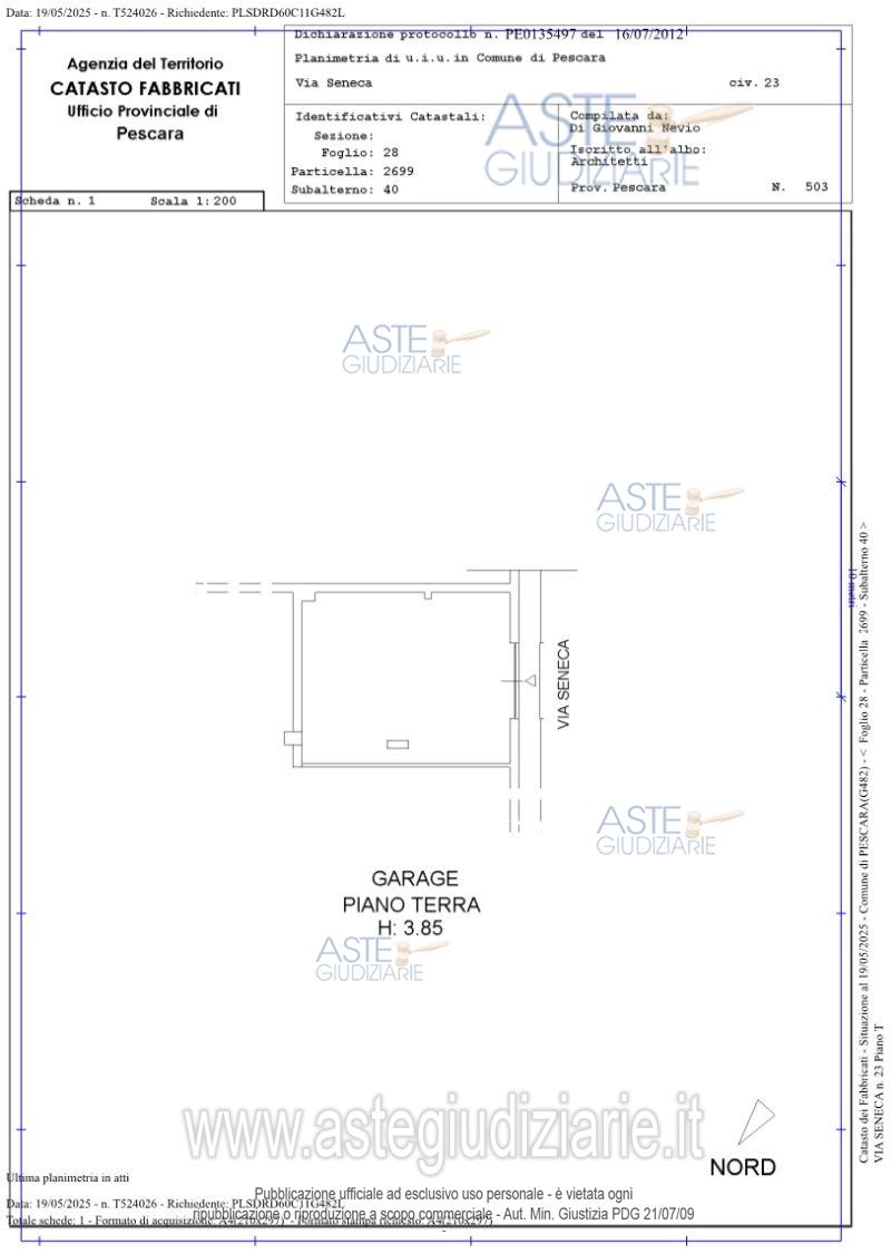 Planimetria del bene