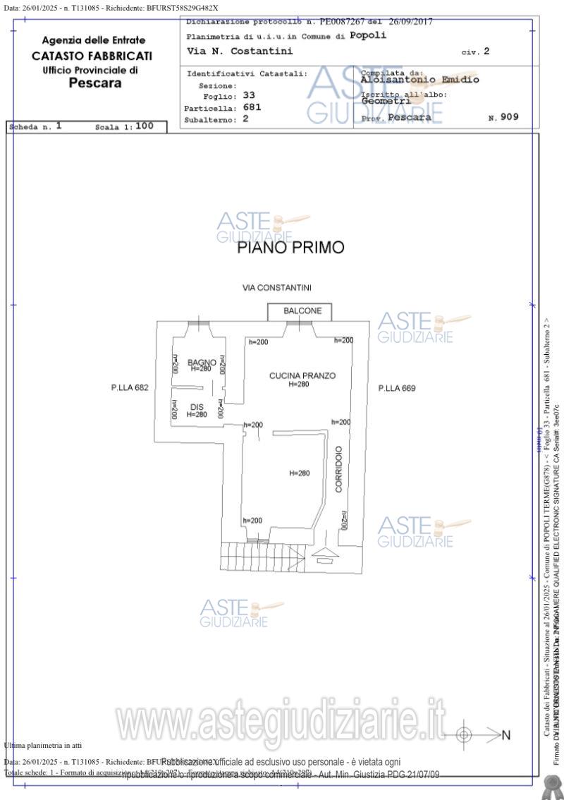 Planimetria del bene