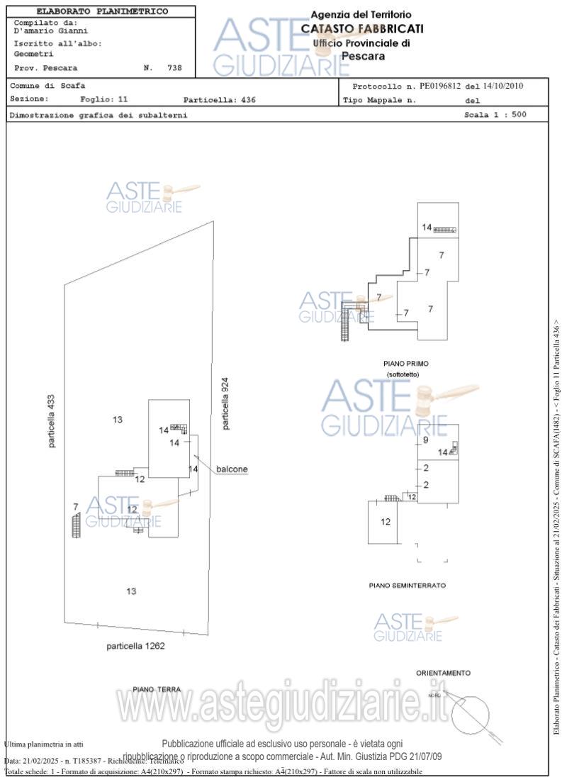Planimetria del bene
