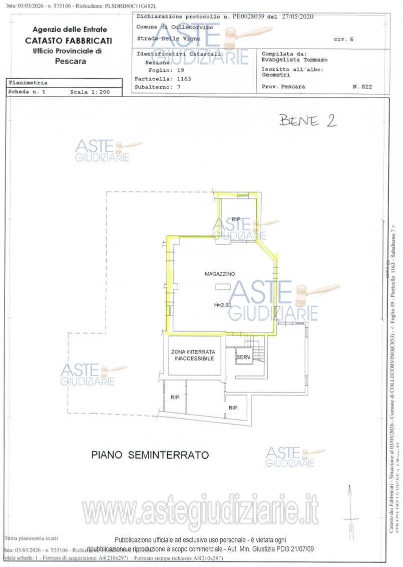 Planimetria del bene