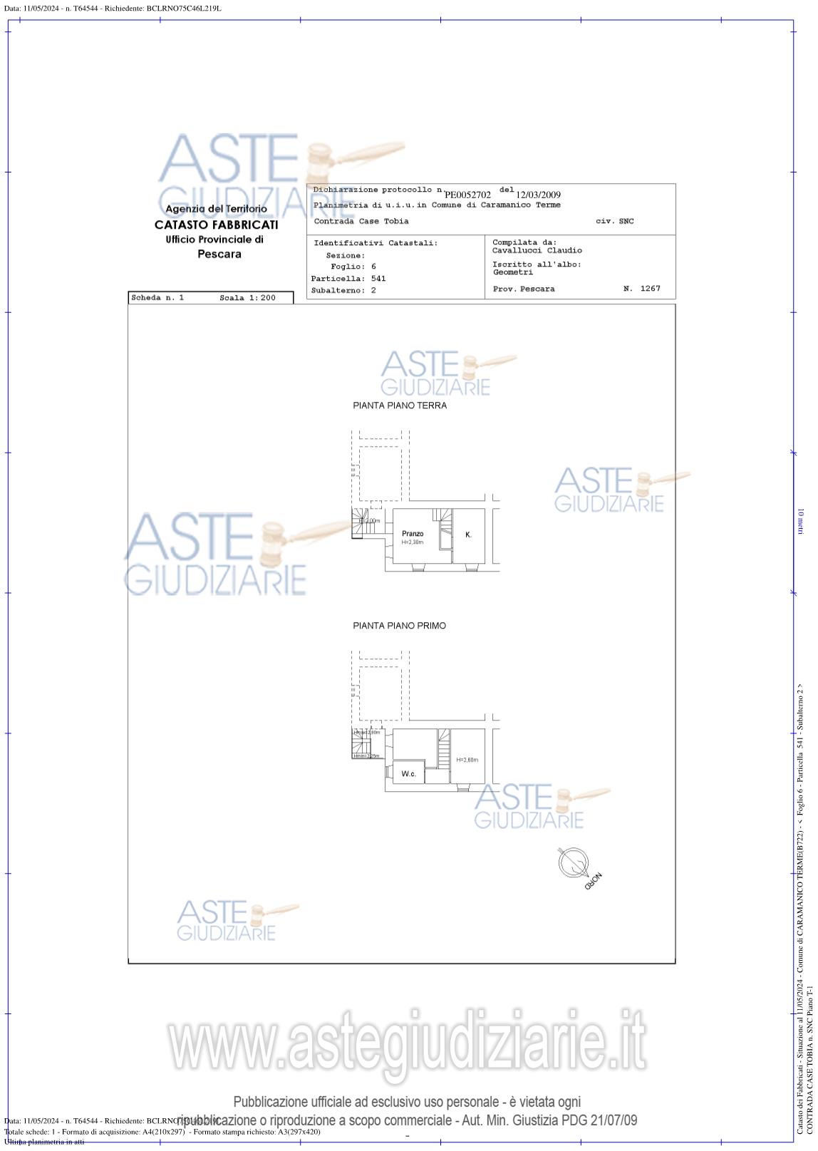 Planimetria del bene