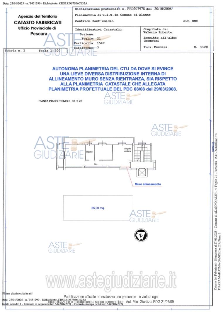 Planimetria del bene