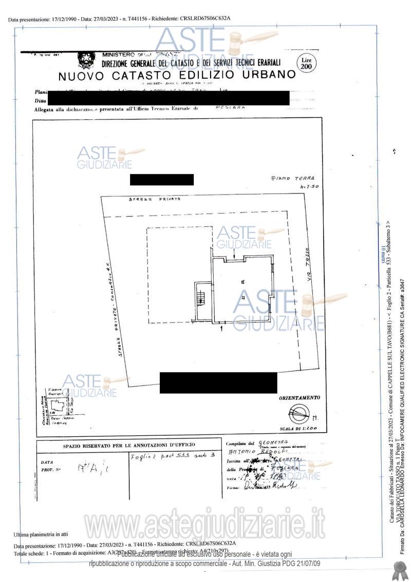 Planimetria del bene