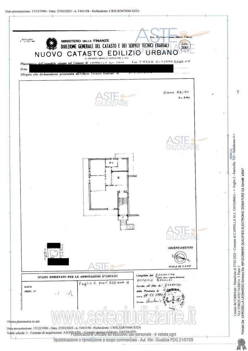 Planimetria del bene