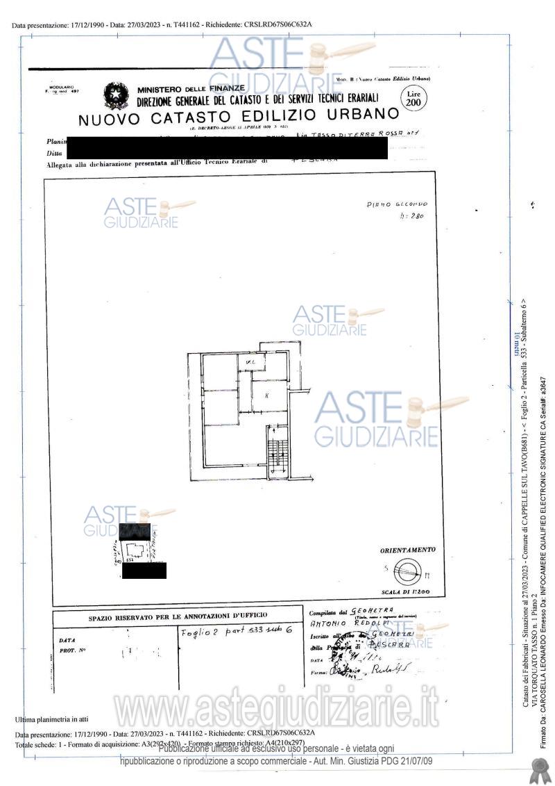 Planimetria del bene